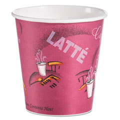 Paper & Plastic Cups, Plates, Bowls & Utensils; Cup Type: Hot Cup ; Material: Polycoated Paper ; Color: Maroon ; Pattern: Printed ; For Beverage Type: Hot ; Microwave-safe: No